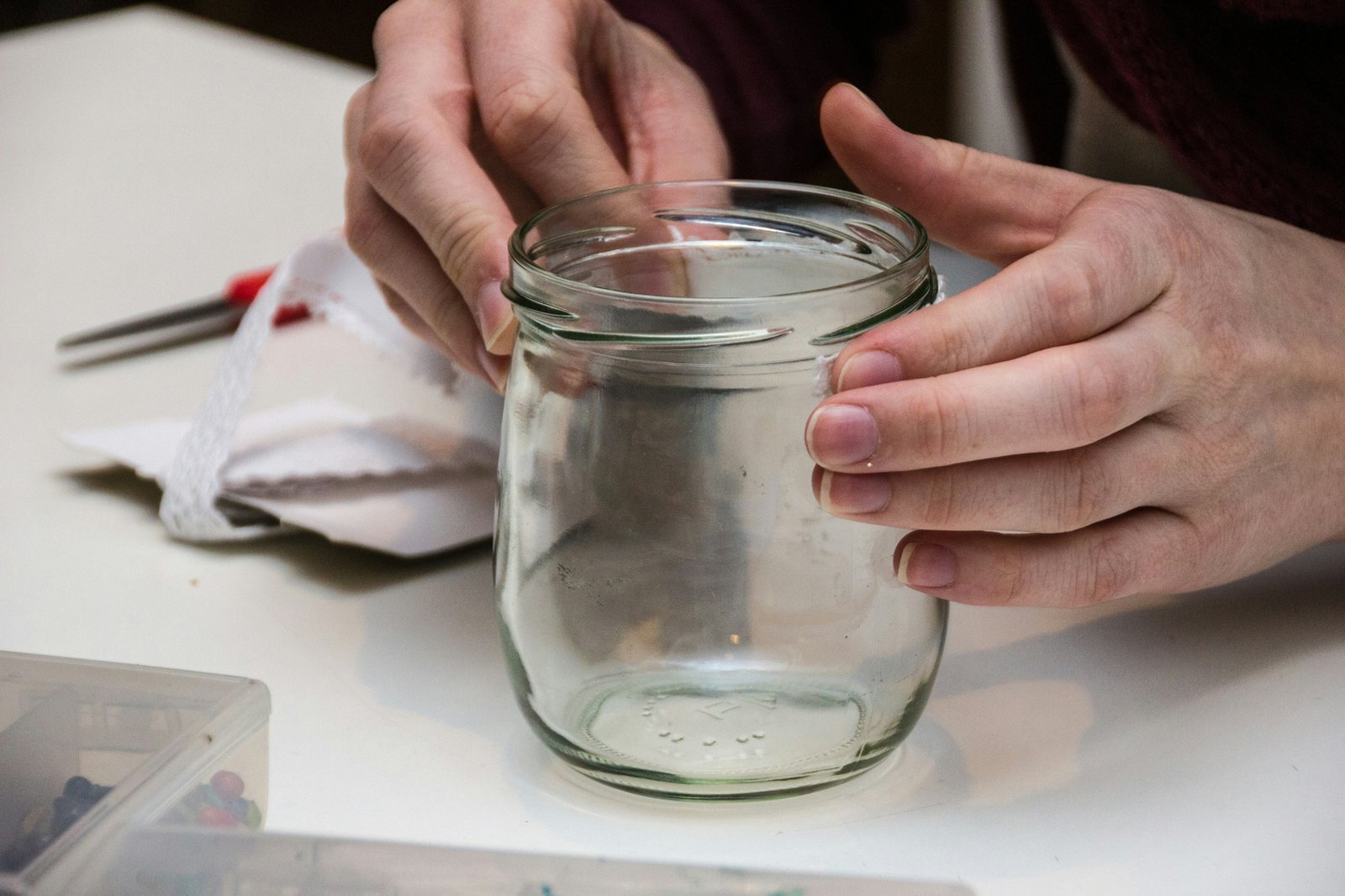 Glas mit Kerzenresten